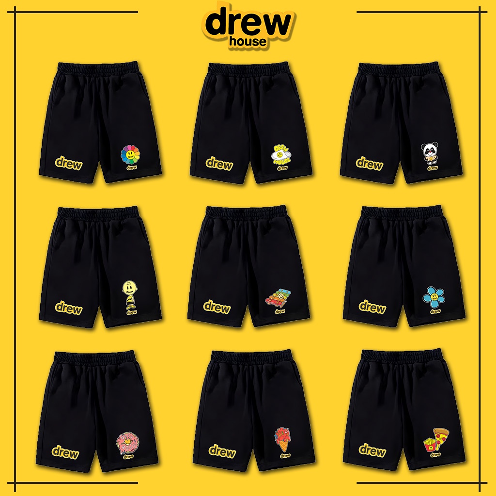 Quần Short DREW HOUSE, Quần đùi Nam Nữ Drew vải thun cotton co giãn thoải mái, unisex form rộng / Thegioiaogame