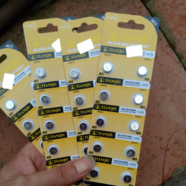 Vỉ 10 Viên Pin AG3 / 392A / LR41 / L736 / 192 TianQiu