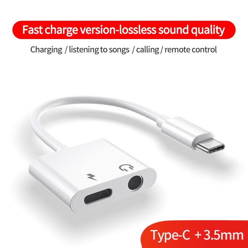 Bộ Chuyển Đổi Tai Nghe Joyroom Type C Sang 3.5mm Aux + Pd 3.5mm Cho Xiaomi Huawei Samsung