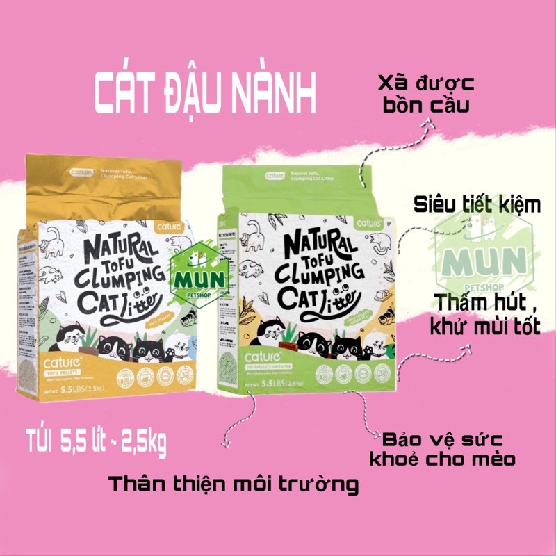 Cát đậu nành Tofu Cature 6lít trọng lượng 2,5kg