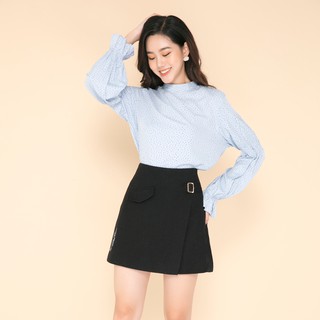 Áo sơ mi chấm bi cổ trụ IFU 05-3417