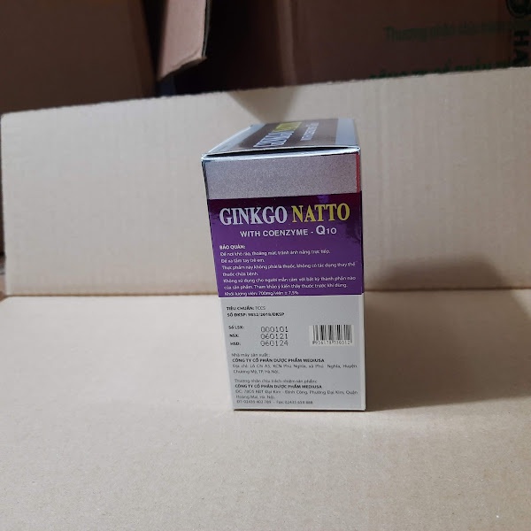 Hoạt huyết dưỡng não - GINKGO NATTO tím bạc With Coenzym Q10 - Ginkgo biloba 120mg - Hộp 100 viên