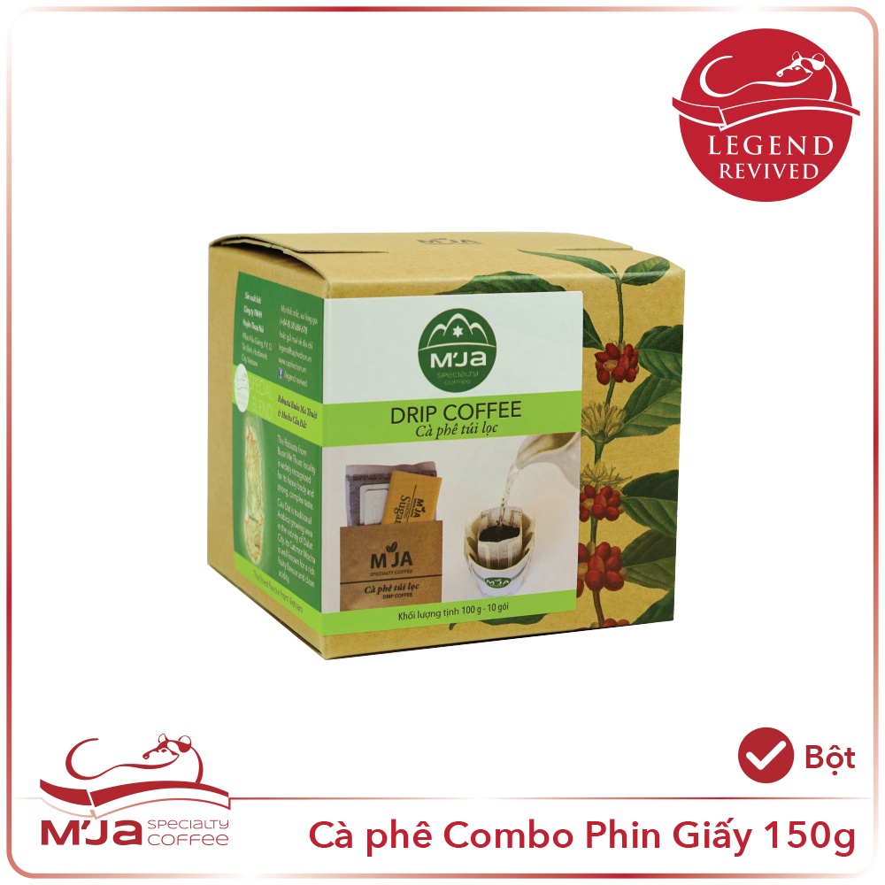 Cà Phê Đặc Sản M'JA Combo Phin Giấy Hộp 150g