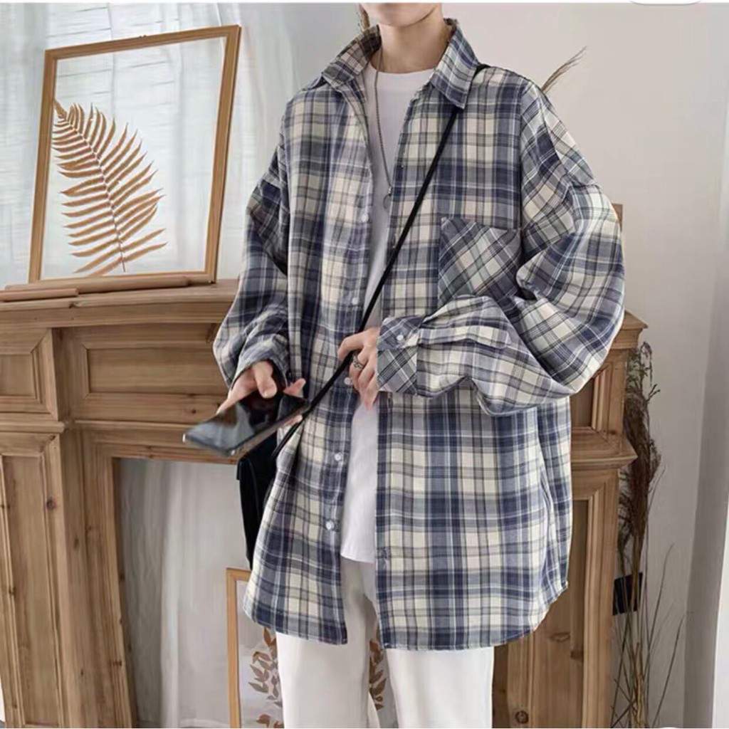 Áo sơ mi khoác ngoài form rộng - somi nam nữ oversize sọc số 10 - 2N Unisex