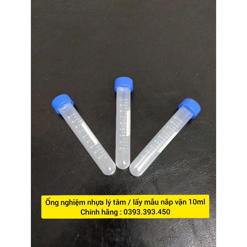 Ống nghiệm nhựa lý tâm / lấy mẫu nắp vặn 10ml