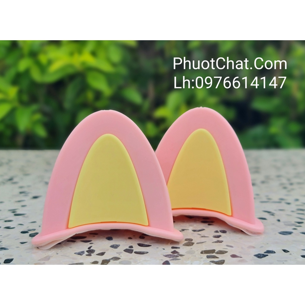 Combo Mũ bảo hiểm Royal MD17 màu hồng lên tai mèo hồng - vàng