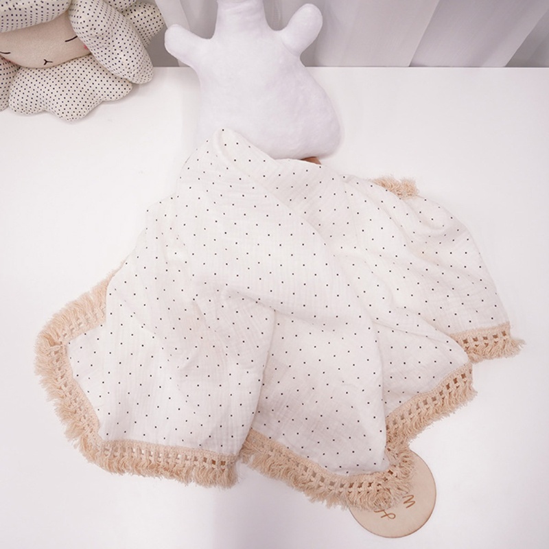 Mojito Chăn Quấn Em Bé Bằng Cotton Nguyên Chất Phối Tua Rua In Họa Tiết Sw