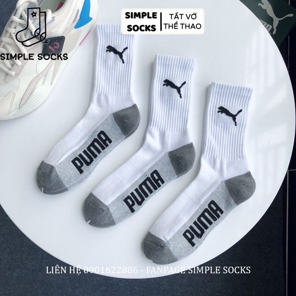 Vớ Puma Cổ Cao💖FREESHIP💖Tất Nam Thể Thao Cực Đẹp - Vớ Dệt Kim Nhẹ Êm Và Thấm Hút Siêu Khô Thoáng