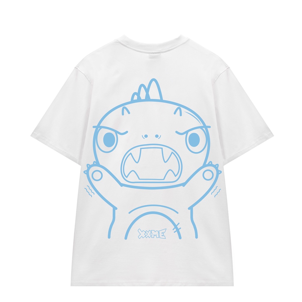 Áo thun Angry khủng long RAWR màu trắng XXME