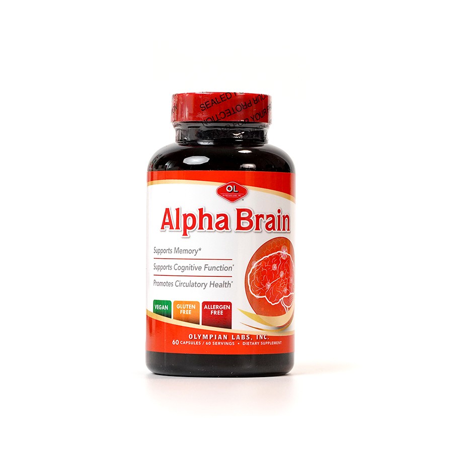 Viên uống bổ não, tăng cường tuần hoàn máu não Olympian Labs Alpha Brain - Hộp 60 viên