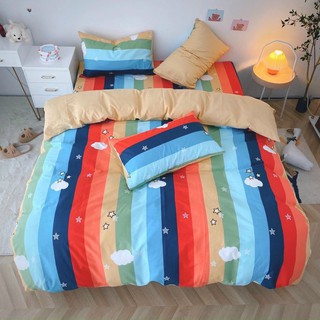 Bộ cầu vồng sao sặc sỡ set chăn ga gối cotton sịn 100% hàn quốc