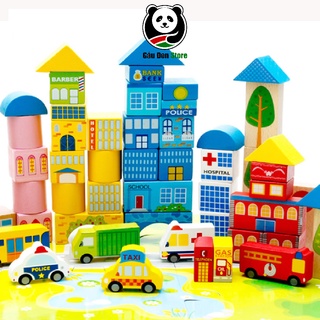 Xếp Hình 100 Chi Tiết Bao Gồm Chữ Cái, Số, Con Vật Và Hình Khối Bằng Gỗ