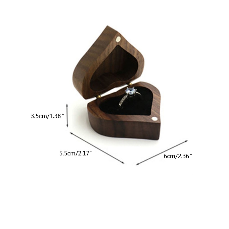 Hộp Đựng Nhẫn Cưới Bằng Gỗ Có Nắp Nam Châm