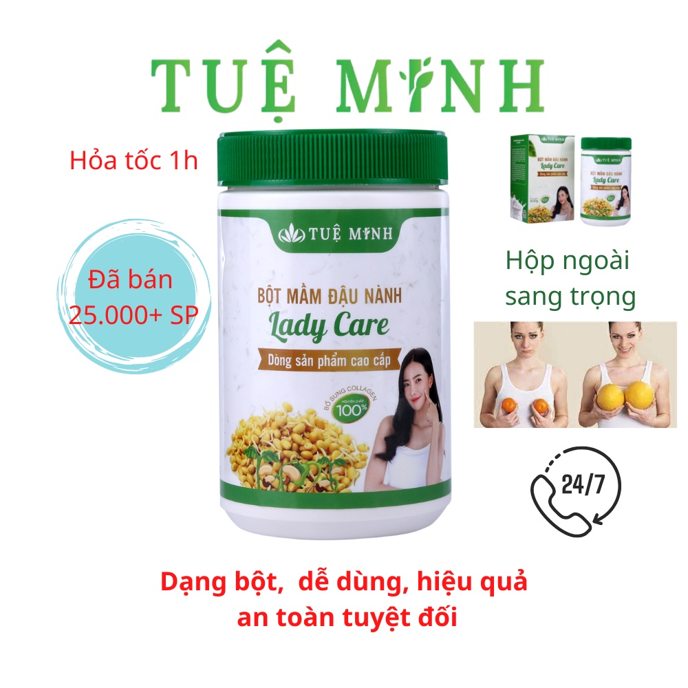Mầm đậu nành nguyên xơ Tuệ Minh có đủ giấy ATVSTP hộp 0.5 kg