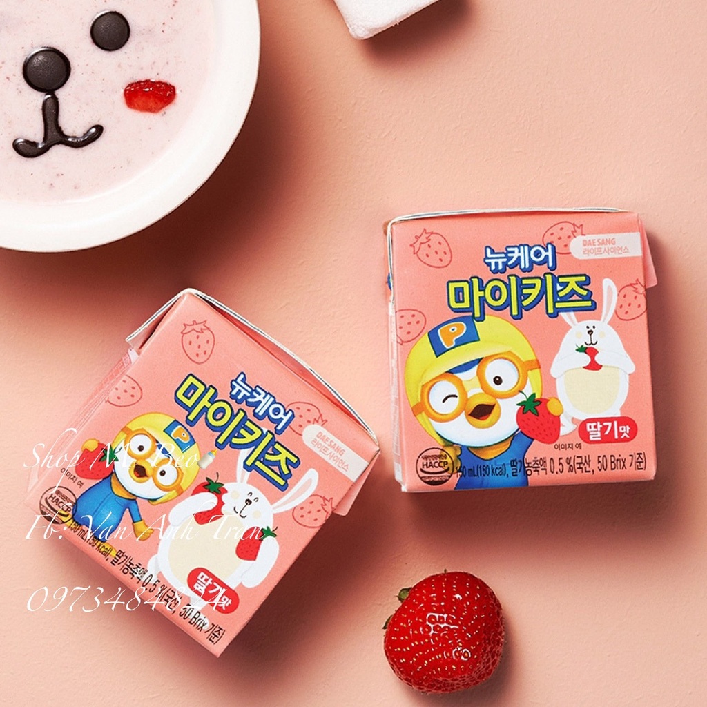 [THÙNG - 24 hộp] Sữa Tươi My Kids Pororo Hàn Quốc Tăng Chiều Cao Và Cân Nặng cho bé từ 1-11 tuổi