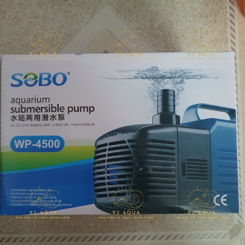 Bơm Bể Cá Sobo WP-4500 (40W-2000L/H-2M) - Máy Bơm Nước Cho Hồ Cá