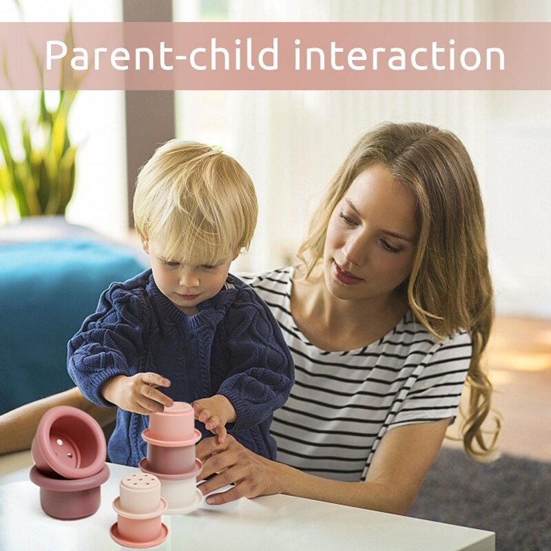 Đồ chơi xếp ly MAMIMAMIHOME PGJ1261 chất liệu silicon hỗ trợ giáo dục bé theo phương pháp montessori
