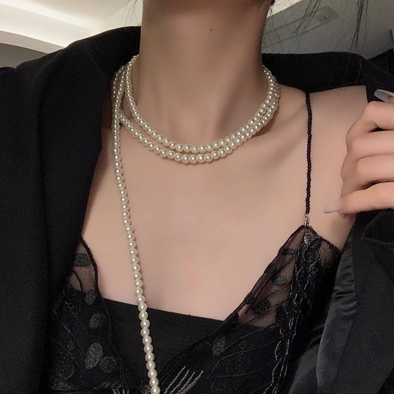 vòng cổ dây hạt 6 ly thả tự do tạo mẫu mã gK-9 ( có thể làm thắt đai váy)