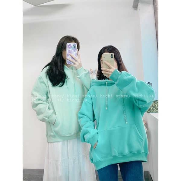 áo hoodie nỉ bông trơn basic 11 màu unisex nam nữ sweater hichi | BigBuy360 - bigbuy360.vn