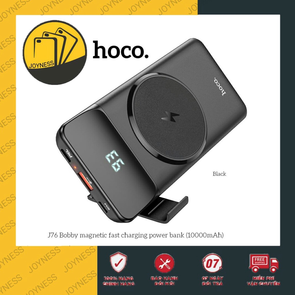 Sạc Dự Phòng Không Dây Kiêm Giá Đỡ Điện Thoại Hoco J76 - Hỗ Trợ Sạc Nhanh QC3.0 và PD20W - Bảo hành 12 tháng