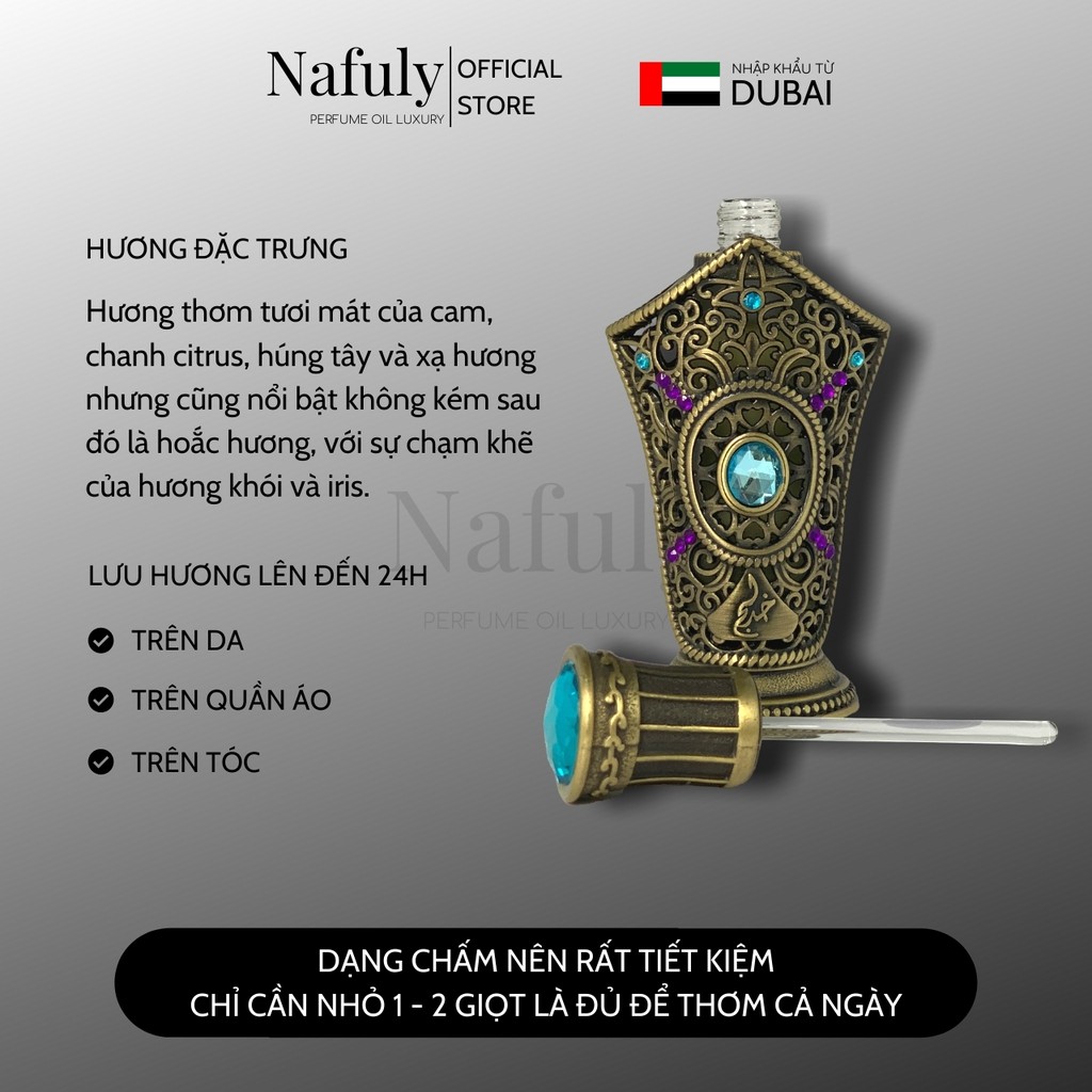 Tinh Dầu Nước Hoa Dubai Queen Ibhaar Khadlaj Nội Địa Nam Chính Hãng Nafuly Cao Cấp Giành Cho Nam Dung Tích 18ml