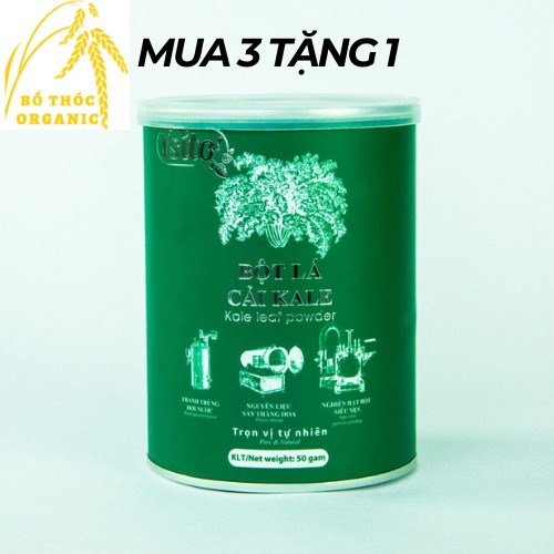  [ Mua 3 Tặng 1 ] Bột Rau Cải Kale isito 50gr Bột Rau Sinh Tố Bột Rau Cải Keo