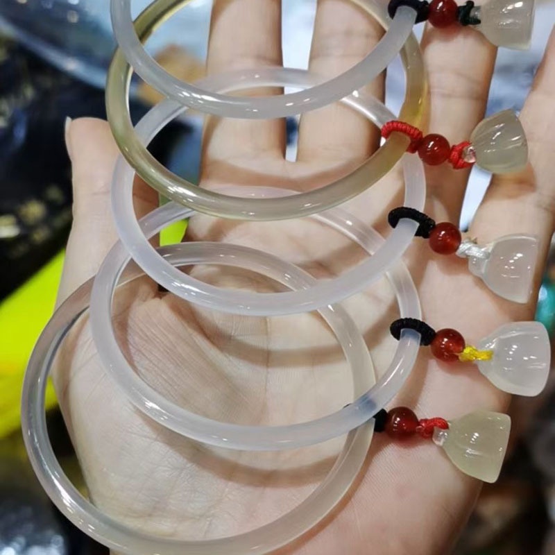 [Hàng Mới Về] Mặt Trang Sức Nhẫn Màu Xám Đá Canxedony