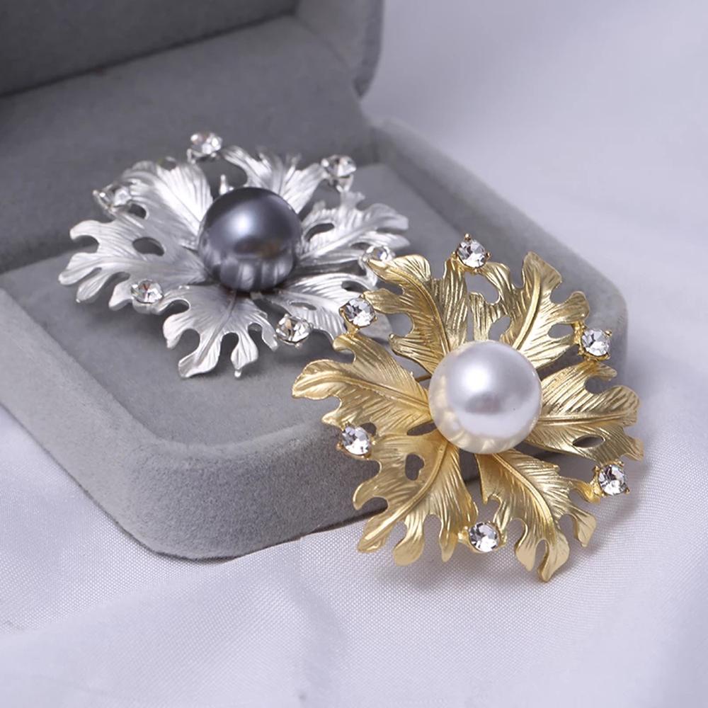MXGOODS Trâm Cài Áo Kim Loại Hình Hoa Lá Phong Cách Hàn Quốc