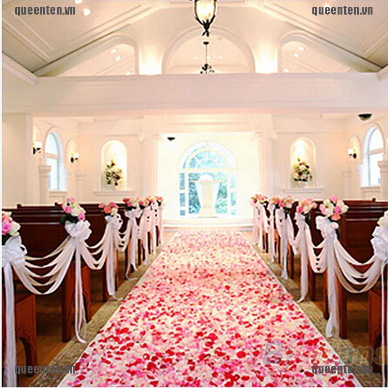 100pcs Chic Silk Rose Flower Petals Leaves Wedding Party Table Decorations QUVN