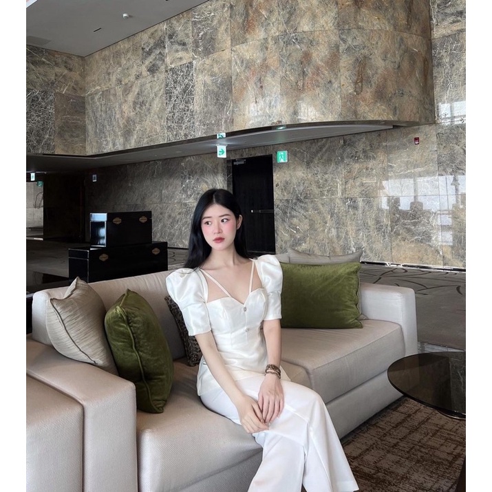 JOYCE TOP/ ÁO CỔ VUÔNG TAY PHỒNG PHÙ HỢP CÔNG SỞ KÈM QUẦN TÂY ỐNG RỘNG(nhận may theo số đo)