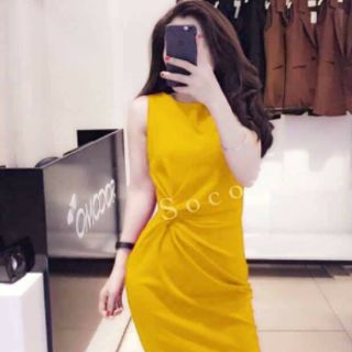 Đầm thun xoắn eo
