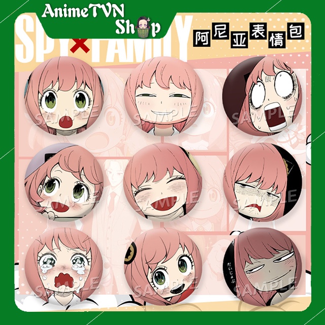 Huy hiệu in hình nhân vật Anime Manga Spy x Family - bằng nhựa, có khuy cài ở mặt sau