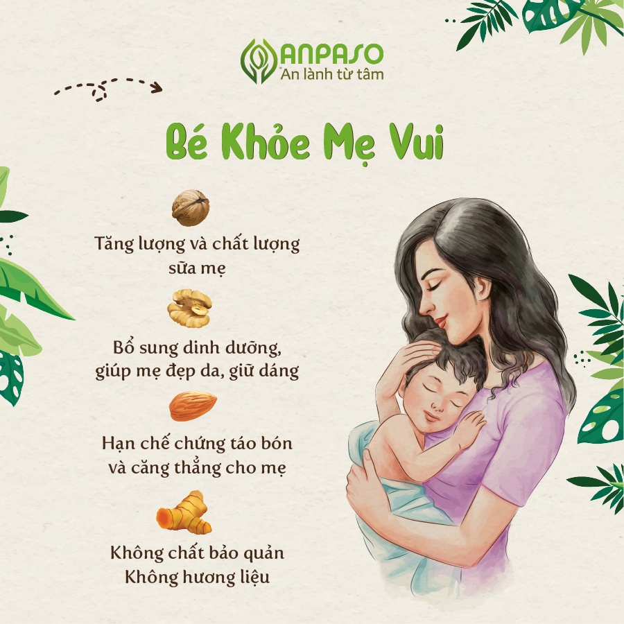 Ngũ cốc lợi sữa Anpaso cho Mẹ Bầu bổ sung dinh dưỡng, lợi sữa,cung cấp dưỡng chất hoàn hảo cho mẹ và bé Hộp 500g