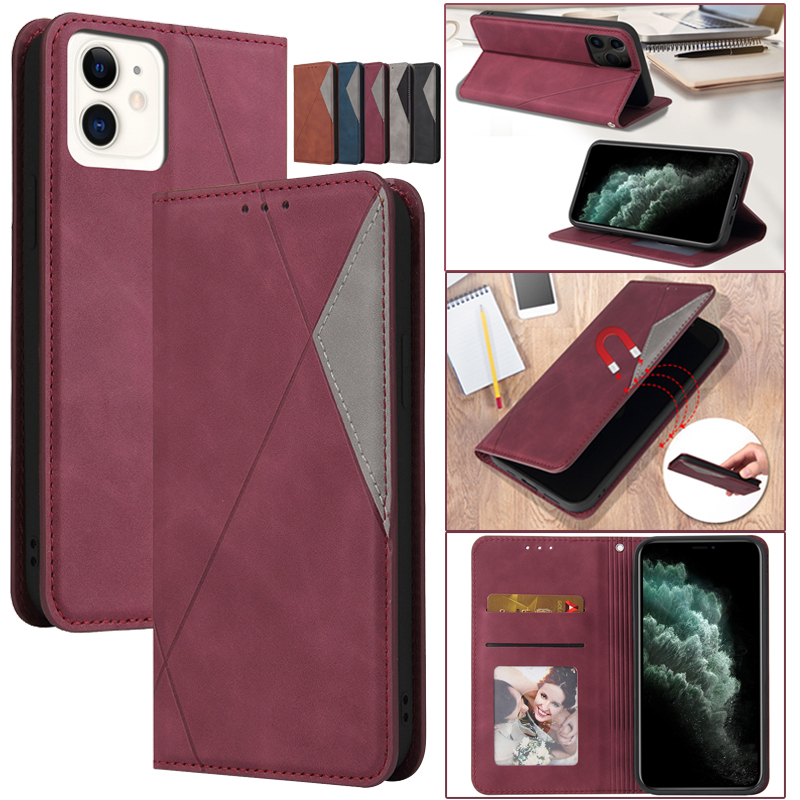 Casing Xiaomi Redmi Note 7 8 Pro 8T 9C 9A 9 Prime 8A 8 7A Flip Leather Case Auto Closing Magnetic Cover Frosted Stripe Full Shell