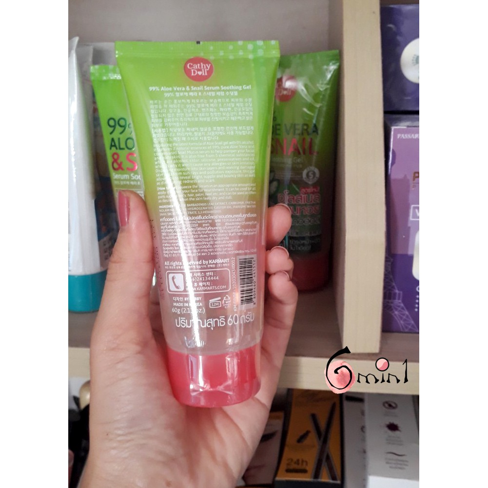 Gel Lô Hội Ốc Sên Cathy Doll Aloe Vera & Snail Serum Soothing Gel 60g