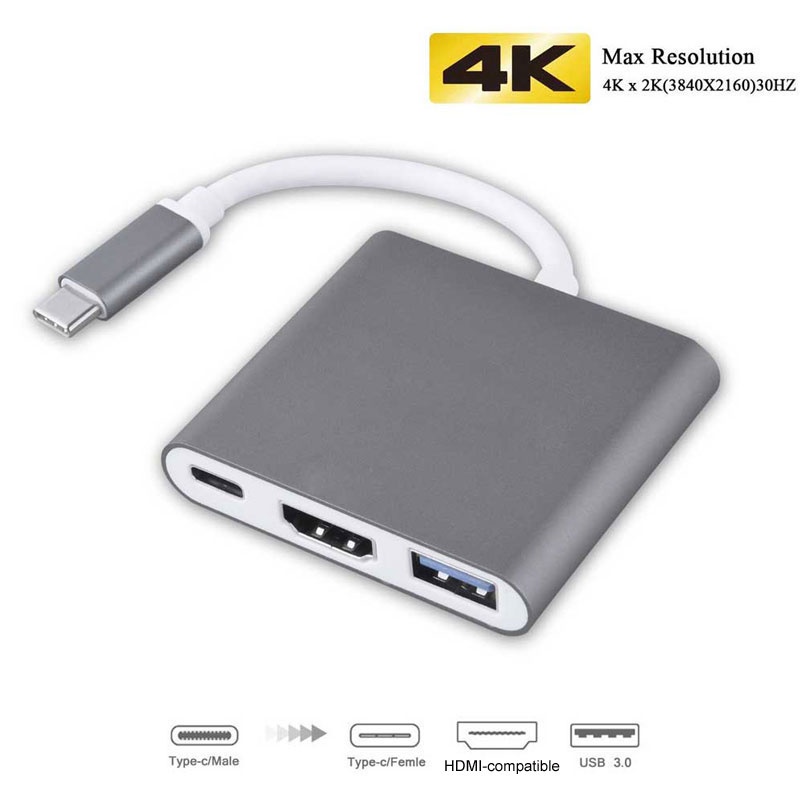 Bộ Chia 3 Cổng Usb Type C Hdmi 4k Hỗ Trợ Chế Độ Dex Với Pd Cho Macbook Pro / Air 2021