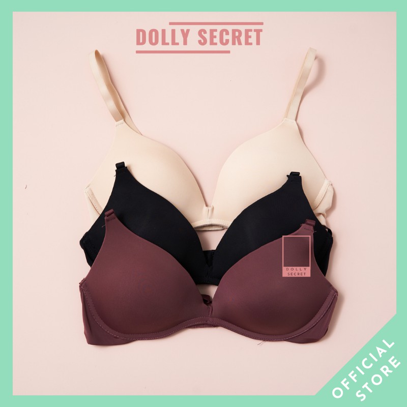 Áo Lót Đúc Su Nước Màu Trơn Siêu Nhẹ Không Gọng Xuất Nhật Basic DOLLY SECRET A04