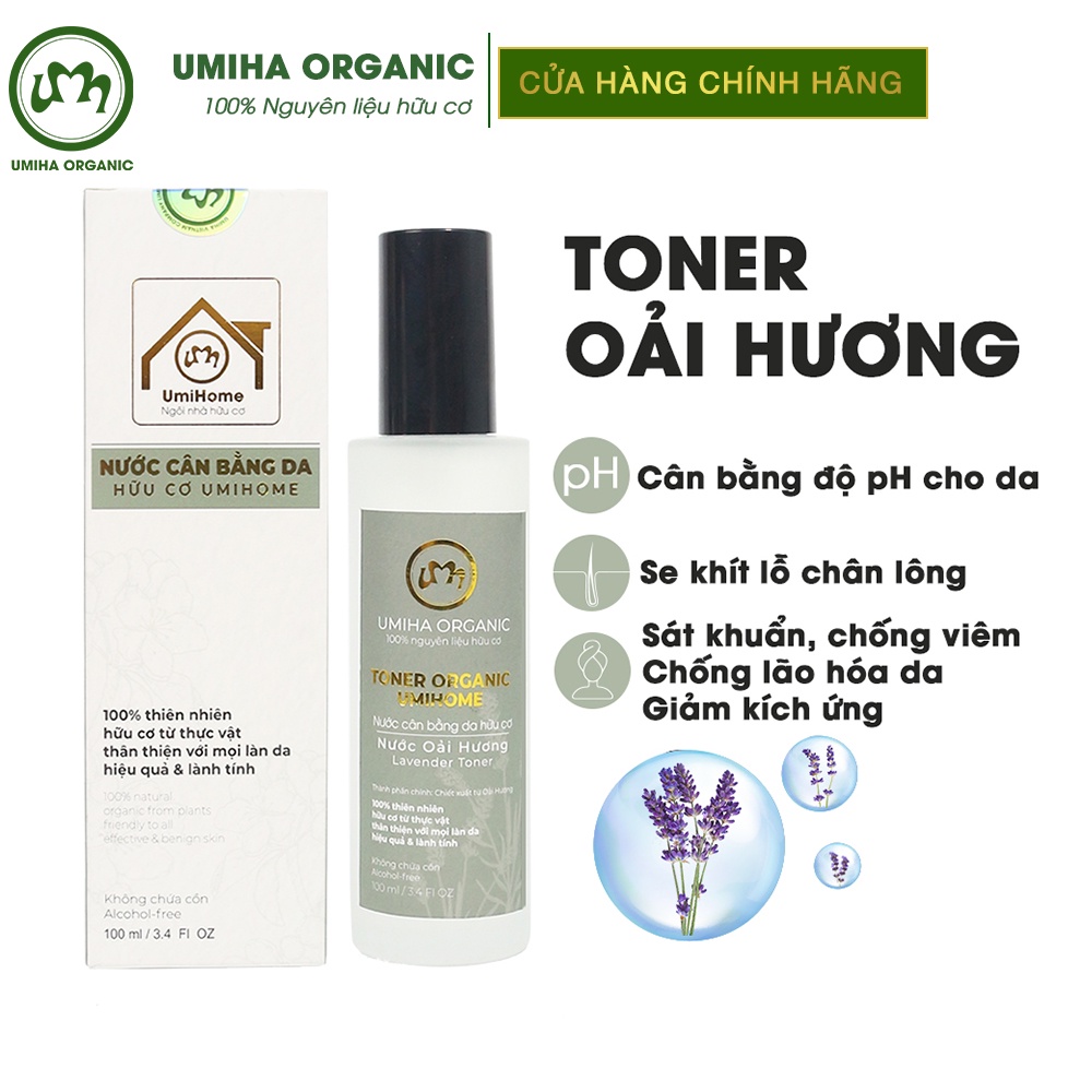 Toner Hoa Oải Hương hữu cơ UMIHOME 50/100ml nước cấp ẩm cân bằng da