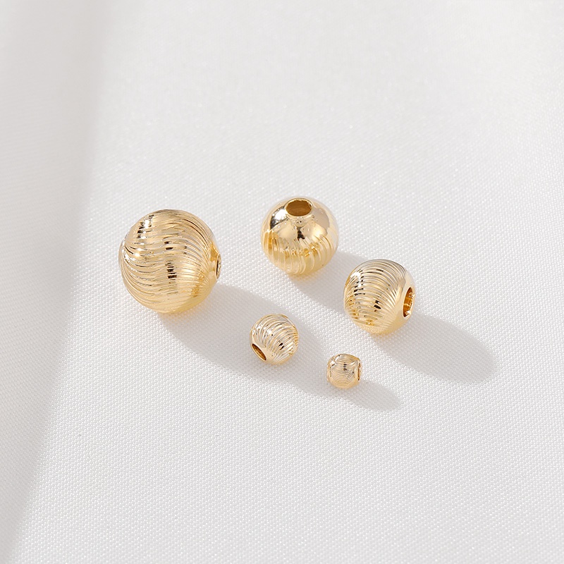 Chuỗi Hạt Tròn Bằng Đồng 14K Màu Vàng Kim Dùng Làm Trang Sức diy