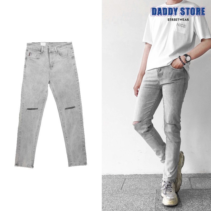 Quần jean nam xám nhạt ✅FREESHIP✅ Quần bò nam dáng ôm SLIMFIT co giãn cao cấp - 211