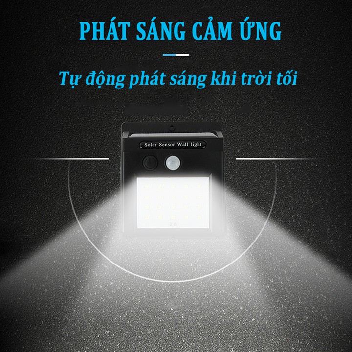 Đèn Led Năng Lượng Mặt Trời - Cảm Biến Phát Hiên Chuyển Động - 3 Chức Năng - 20 Led Cực Sáng - Gắn Tường Tiện Lợi