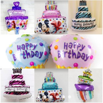 Bong bóng hình size 38/55cm BÁNH SINH NHẬT BÁNH CUPCAKE trang trí sinh nhật Phụ kiện trang trí sinh nhật happy birthday