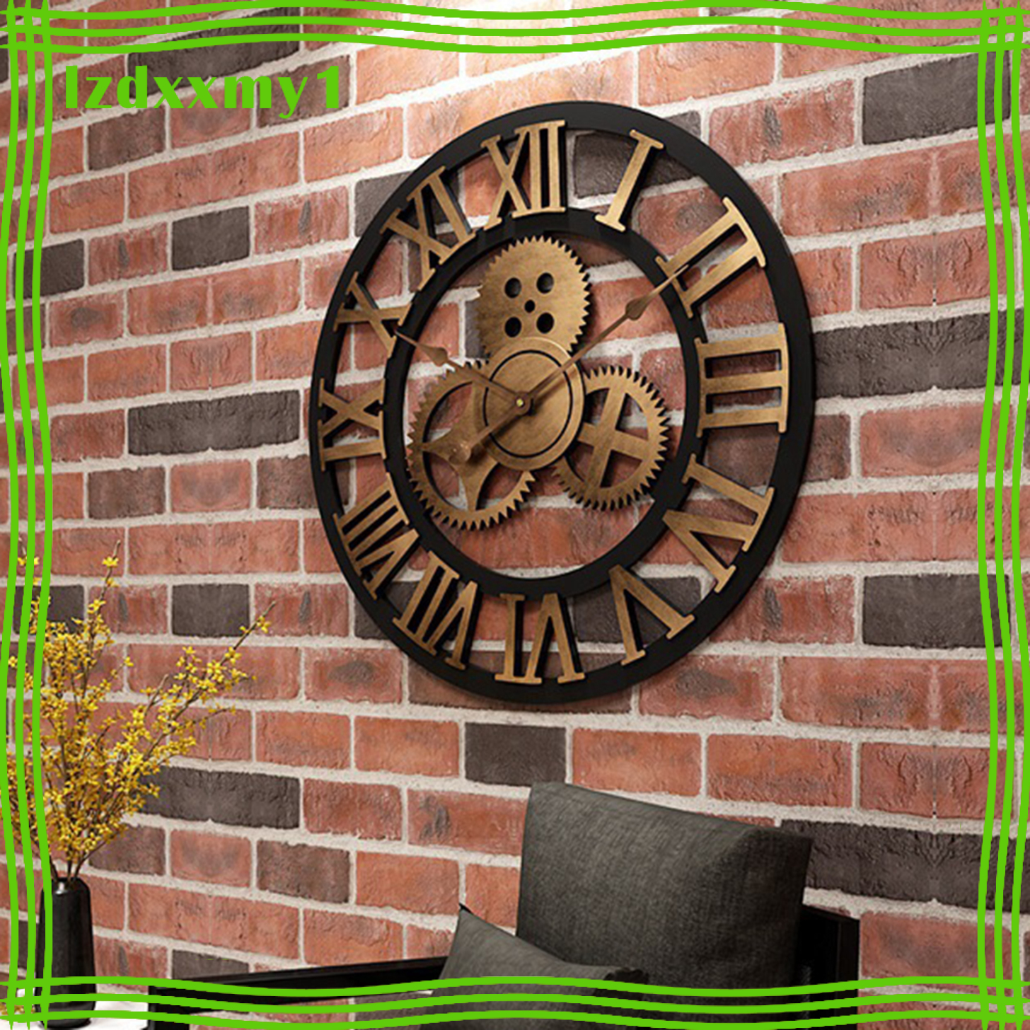 Kiddy Large 3D Retro Wooden Wall Clock House Warming Gift Roman Numeral 40cm