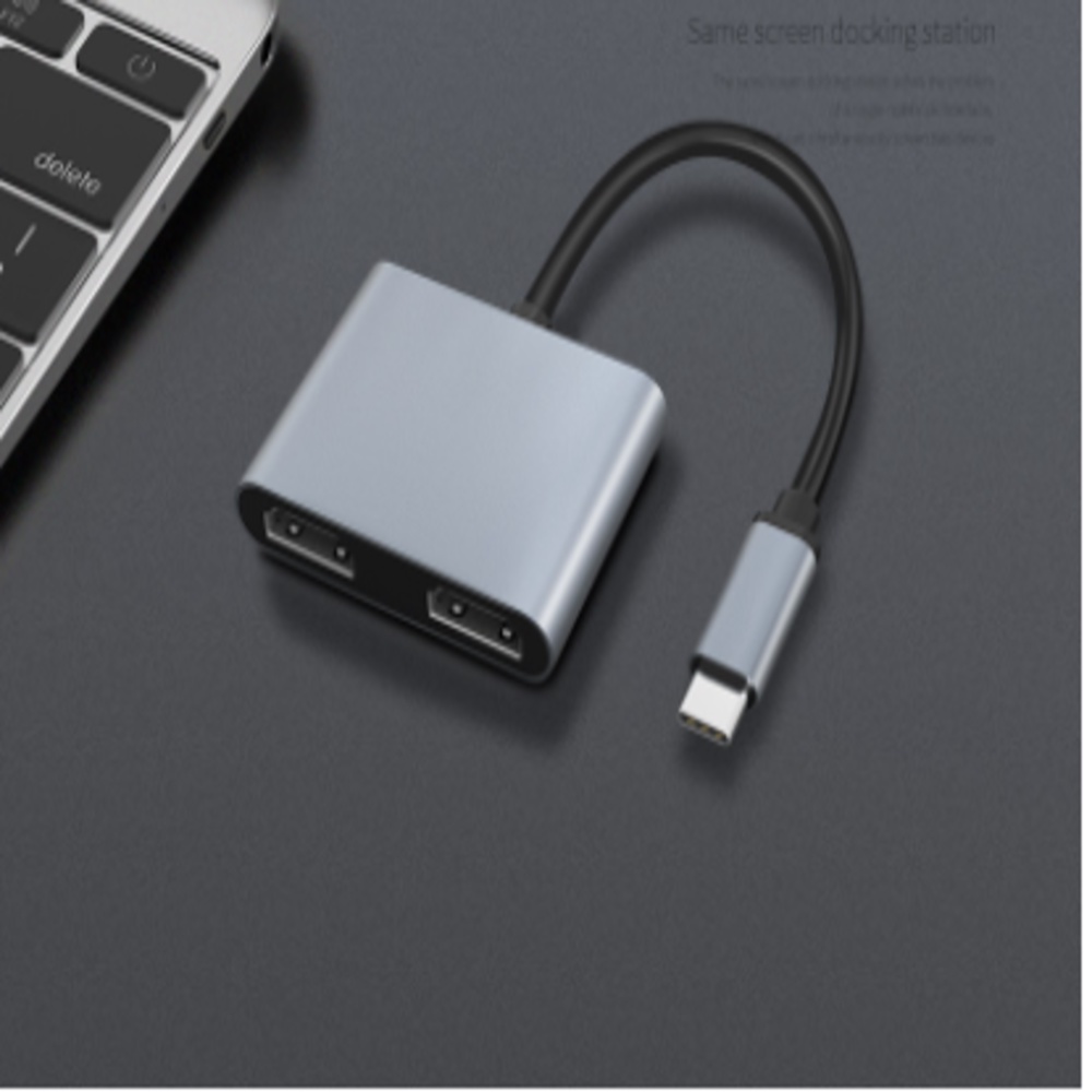 Cáp chuyển hub type c 4 in 1 USB Type-c ra 2 cổng HDMI/HDMI