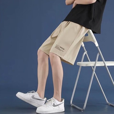 Quần short thể thao siêu mỏng nhanh khô in chữ tiếng anh có 5 màu thời trang cho nam size M-5XL