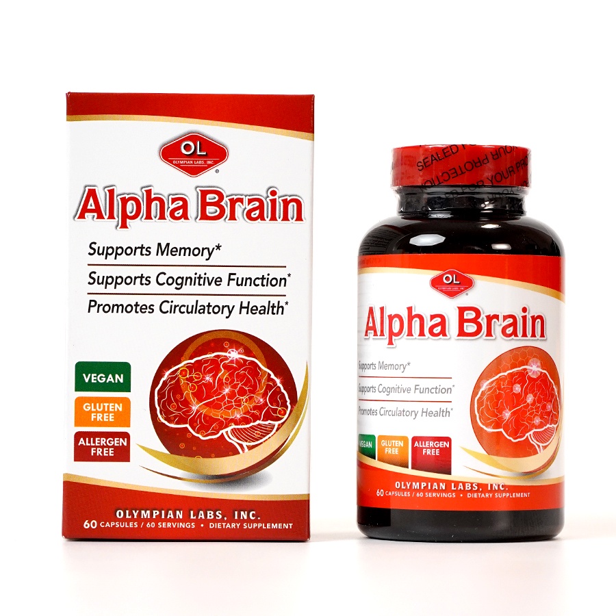 Viên Uống Bổ Não Olympian Labs Alpha Brain Tăng Cường Chức Năng Bộ Não, Hỗ Trợ Tuần Hoàn Não