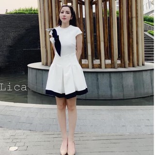 Đầm dự tiệc đính hoa Cao Cấp 133 - Váy tiểu thư dáng xòe màu trắng đính hoa cao cấp (ẢNH THẬT) size S, M, L FREE SHIP