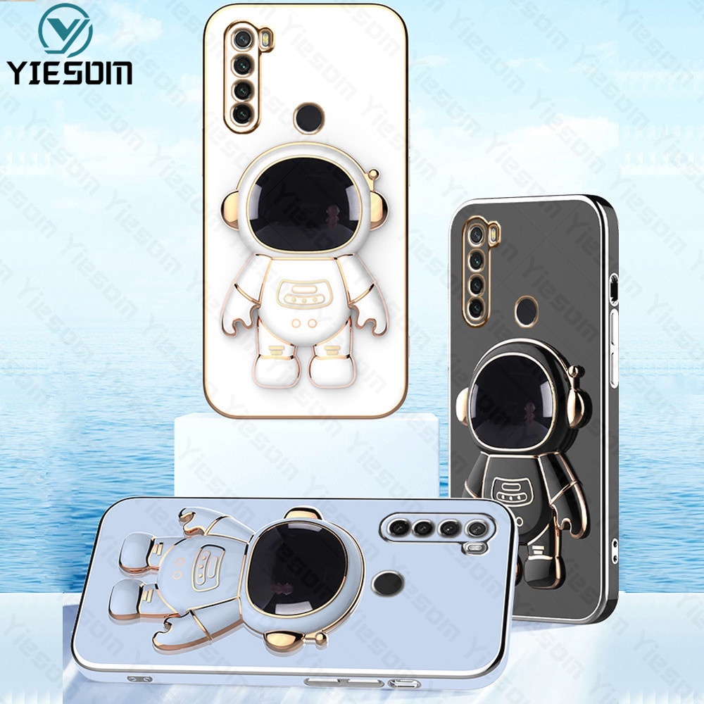 Ốp Điện Thoại Silicon Mềm Có Giá Đỡ Hình Vuông Mạ Sang Trọng Cho Xiaomi Redmi Note 8 8T 7 5 Pro Redmi 7 5 Plus