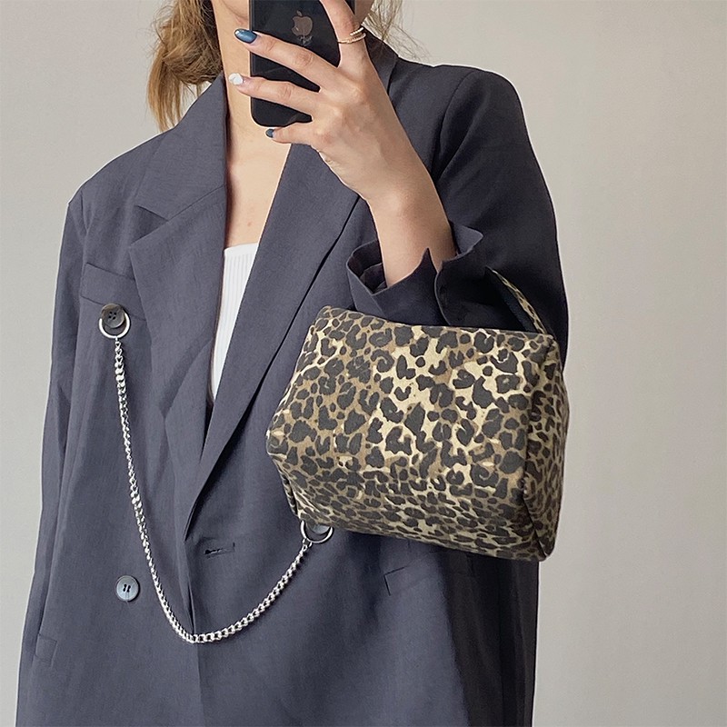 Túi Xách Vải Họa Tiết Da Báo Thời Trang Dành Cho Nữ