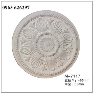 Mâm ốp trần M7117, Hoa ốp trần PU hoa trần nhựa cao cấp nhiều mẫu mã thi công cùng phào PU cao cấp giá rẻ